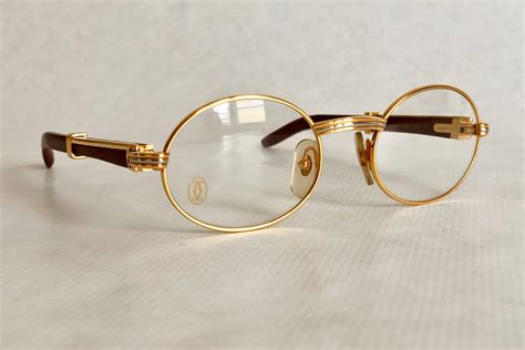 vintage cartier glasses wood